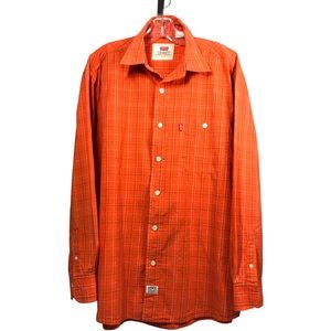 Levi's  XL orange plaid long sleeve button down  shirt men's